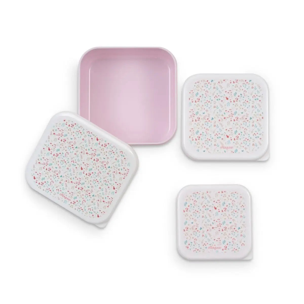 SET DESAYUNO 3 PIEZAS MODELO PETALOS ROSA INTERBABY