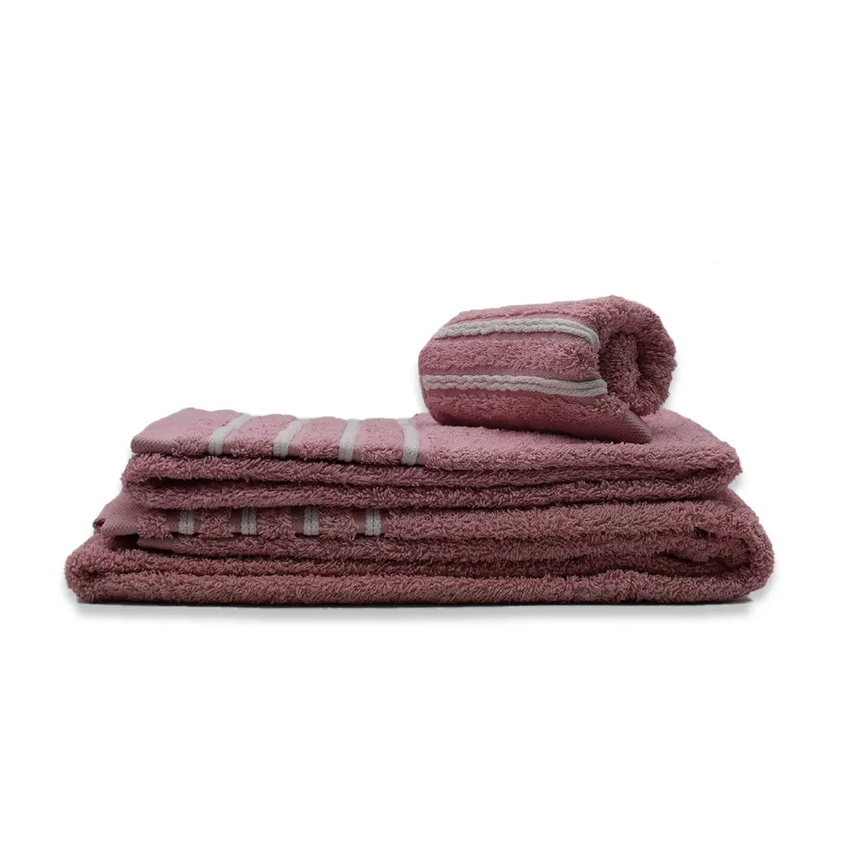 JUEGO DE TOALLAS 600GR 3 PIEZAS CHENILE ROSA