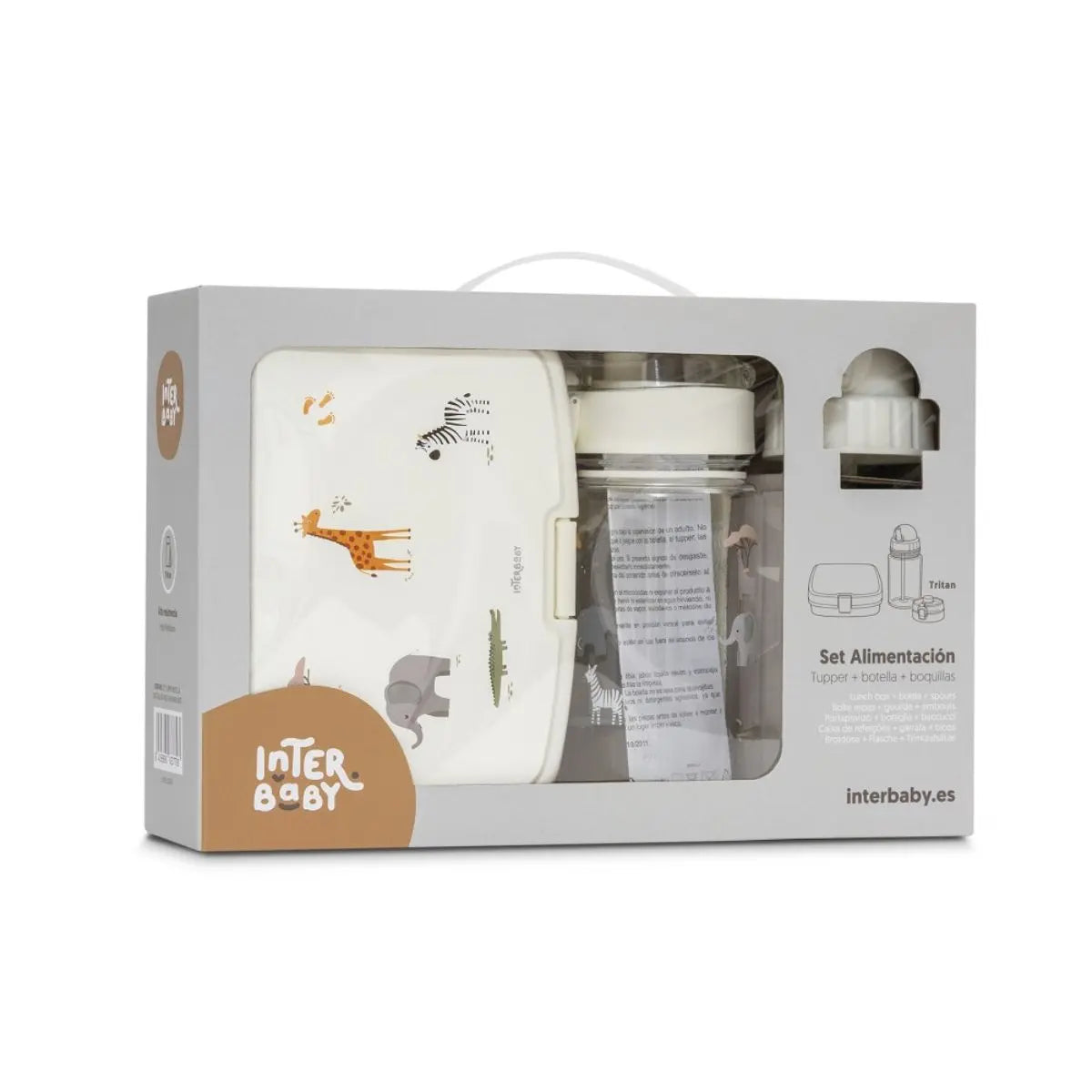 SET FIAMBRERA+BOTELLA AGUA + 2 TAPONES MODELO SAVANNA BEIGE INTERBABY