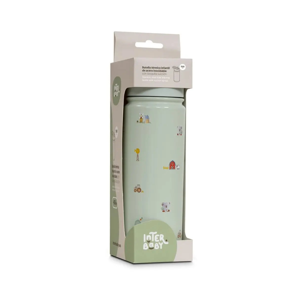 BOTELLA TERMO ACERO MODELO GRANJA KOALA VERDE INTERBABY