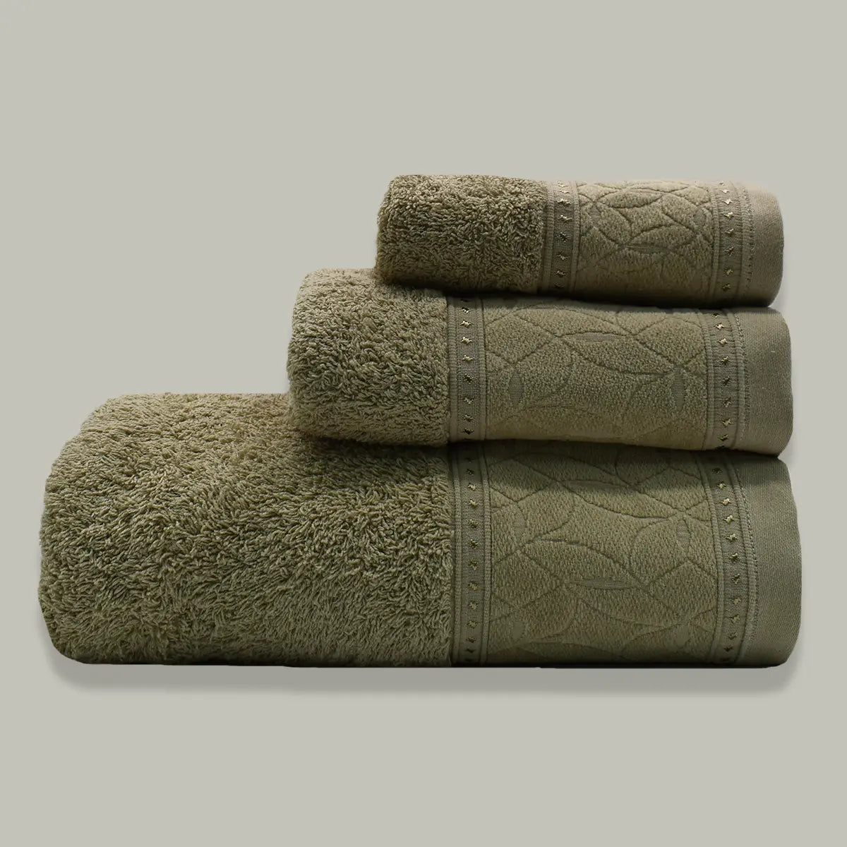JUEGO DE TOALLAS 600GR 3 PIEZAS HILTON TAUPE
