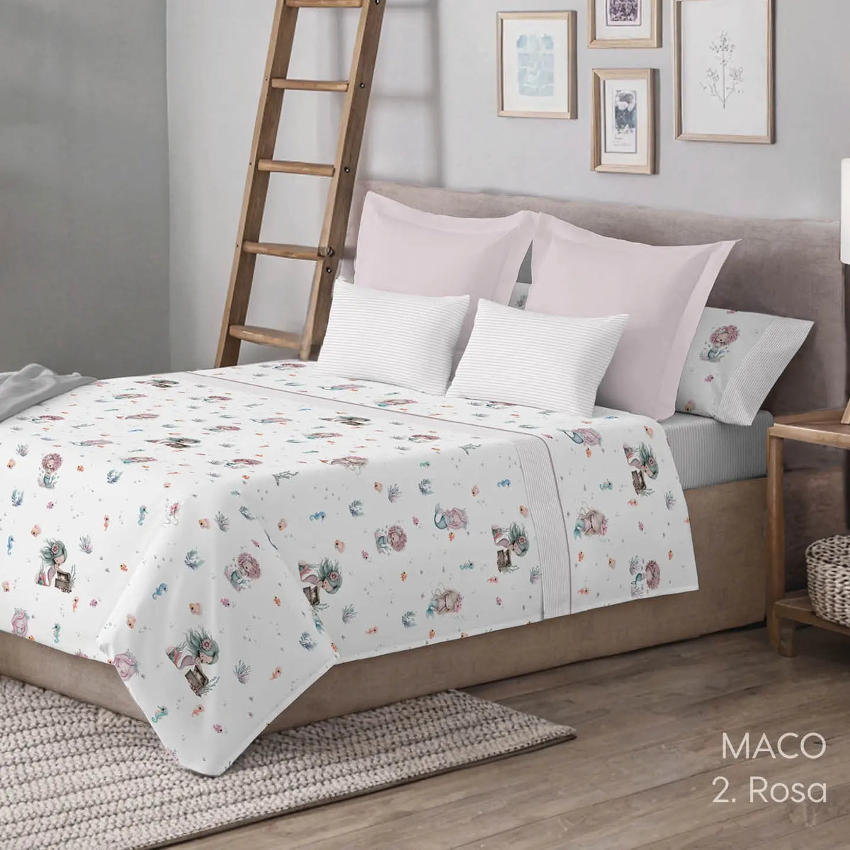 JUEGO DE SABANAS TELA MACO ROSA KABELY KIDS