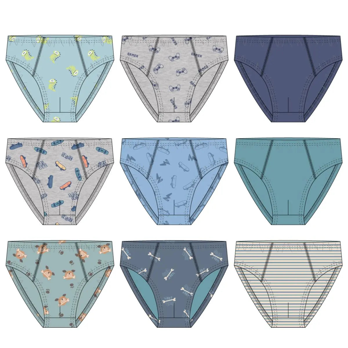 PACK 3 SLIPS NIÑO REF 111 WOOF VIBES WATERLEMON