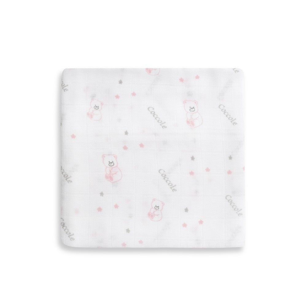 PACK 3 GASAS BAMBÚ 55X70 BEAR ROSA INTERBABY