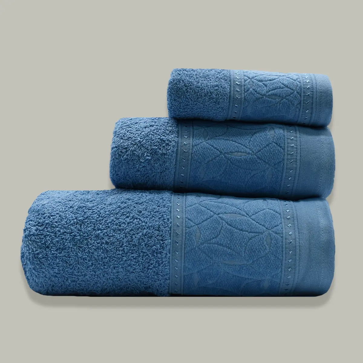 JUEGO DE TOALLAS 600GR 3 PIEZAS HILTON AZUL