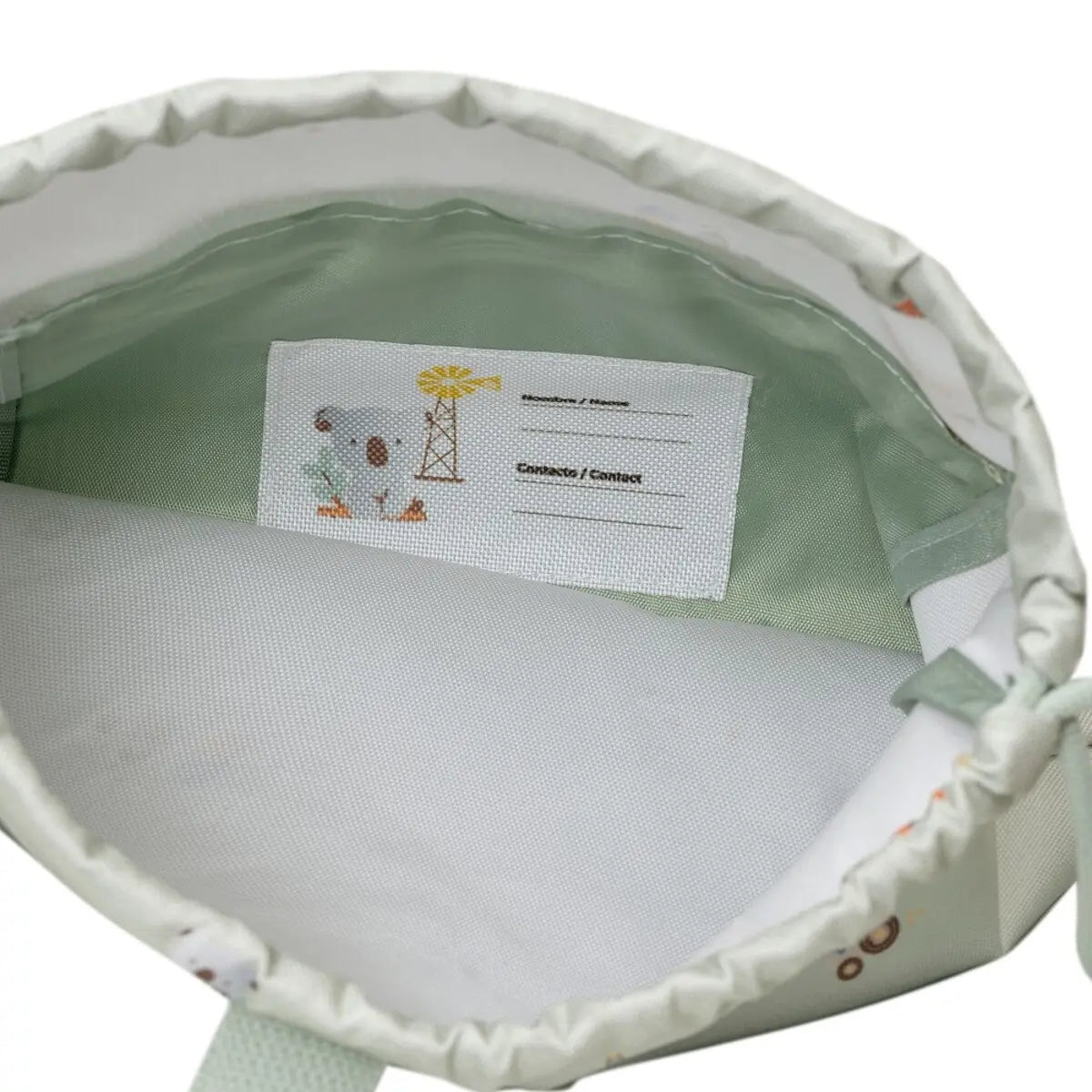 MOCHILA SACO INFANTIL MODELO GRANJA KOALA VERDE INTERBABY