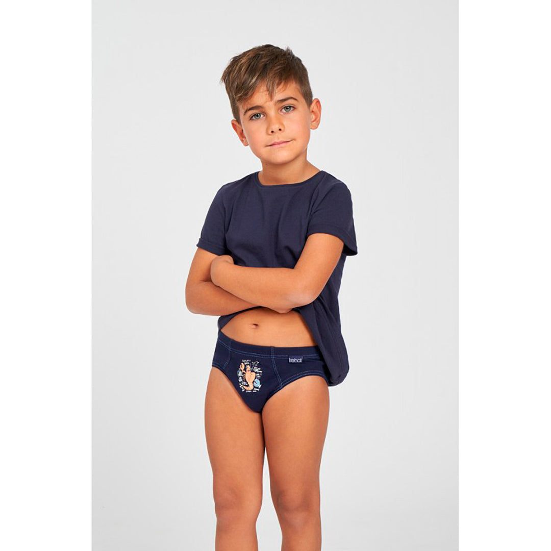 SLIP NIÑO ESTAMPADO 100% ALGODÓN 401/3 PACK 3 KEHAT