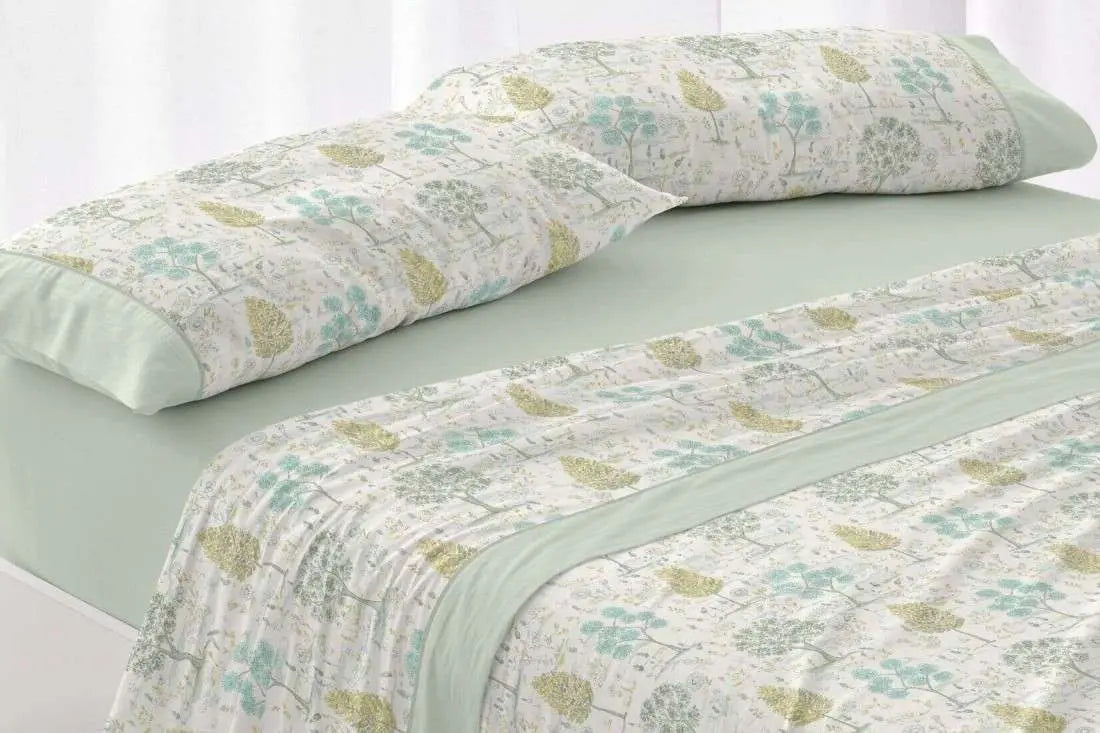 JUEGO DE SABANAS TELA 544 MENTA BURRITO BLANCO
