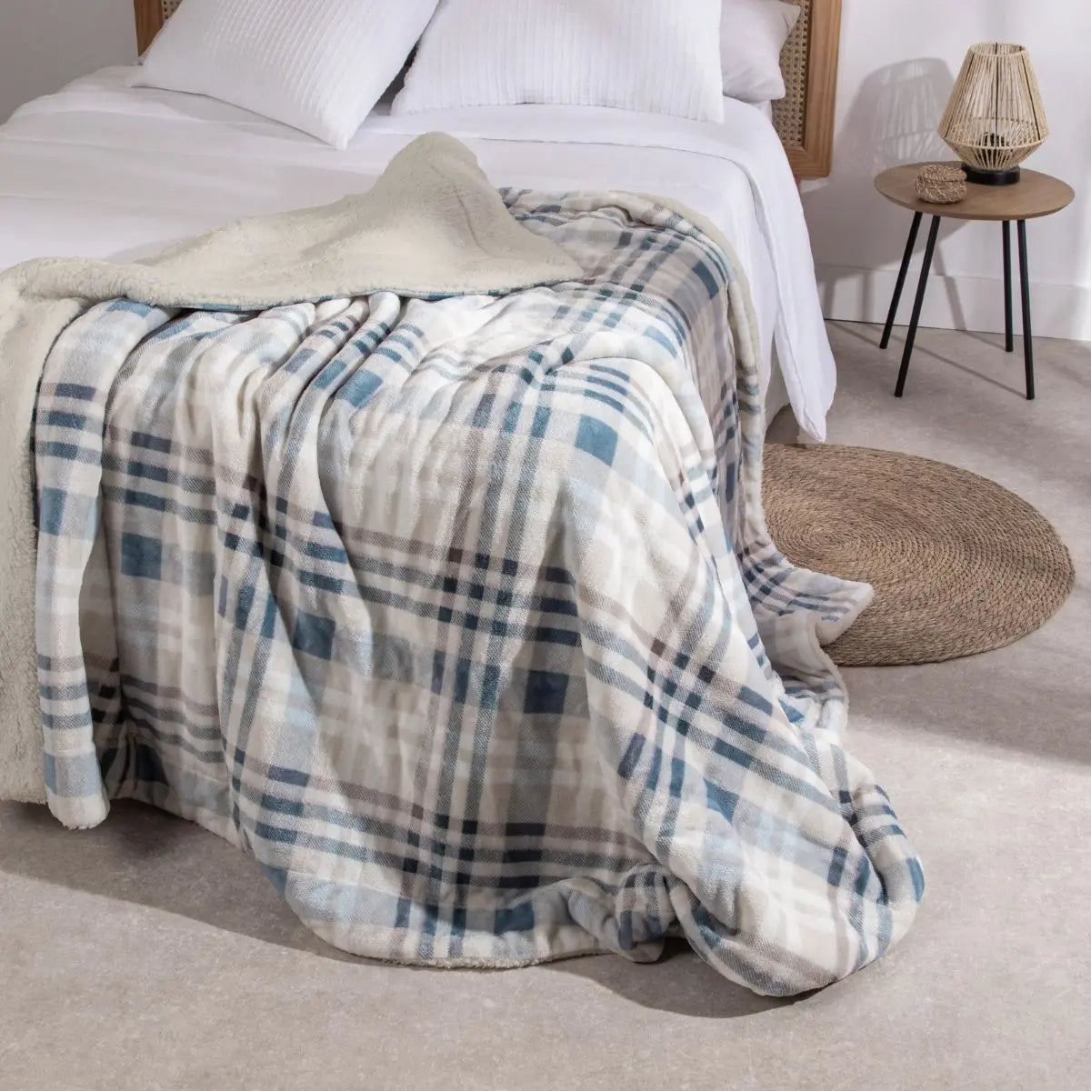 PLAID SHERPA ESTAMPADO XENIA 130X160 KARAMELO