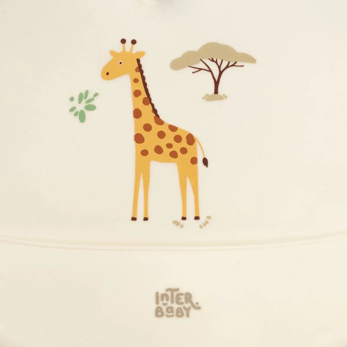 BABERO SILICONA ESTAMPADO MODELO SAVANNA BEIGE INTERBABY