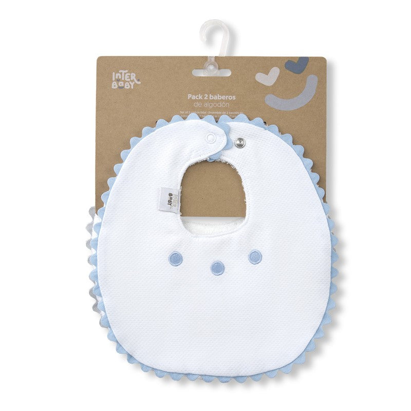 PACK 2 BABEROS R5-92 AZUL-GRIS INTERBABY