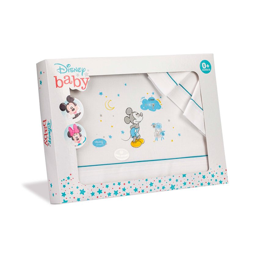 JUEGO SABANAS ALGODON MICKEY INTERBABY