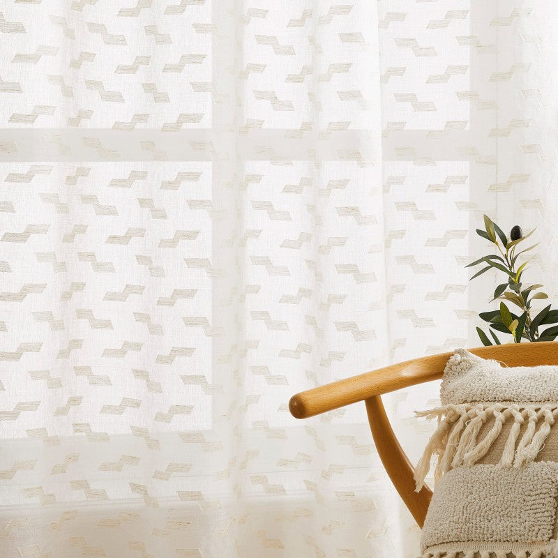 VISILLO JACQUARD TRAMAS CON OLLAOS VD-5374 CRUDO 140X265 CAMALTEX