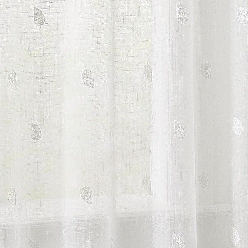 VISILLO RÚSTICO BORDADO HOJAS CON OLLAOS VCL-002 CRUDO 140X265 CAMALTEX