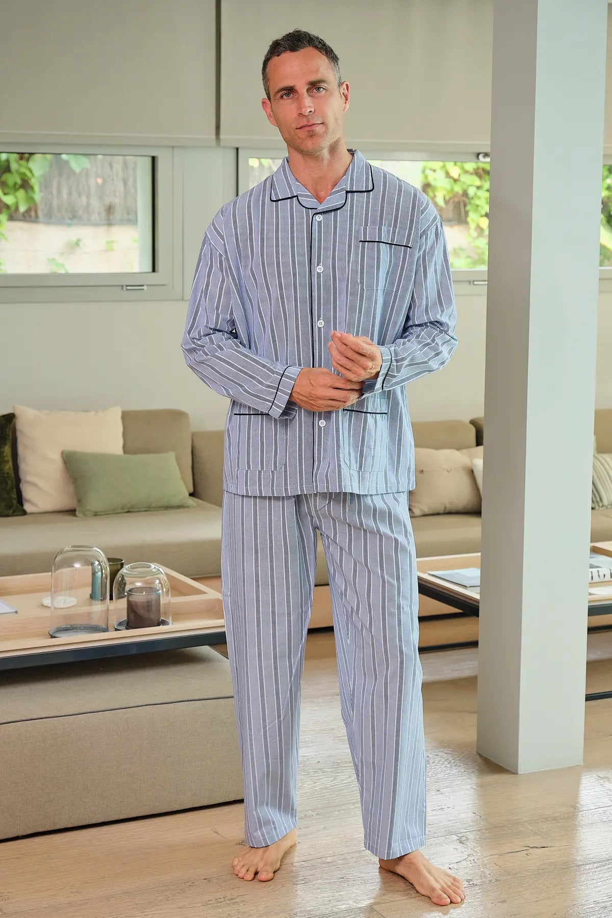 PIJAMA HOMBRE VERANO POPELIN 5638 MUSLHER