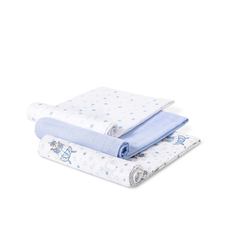 PACK 3 GASAS 80X80 PARACAIDISTA AZUL INTERBABY