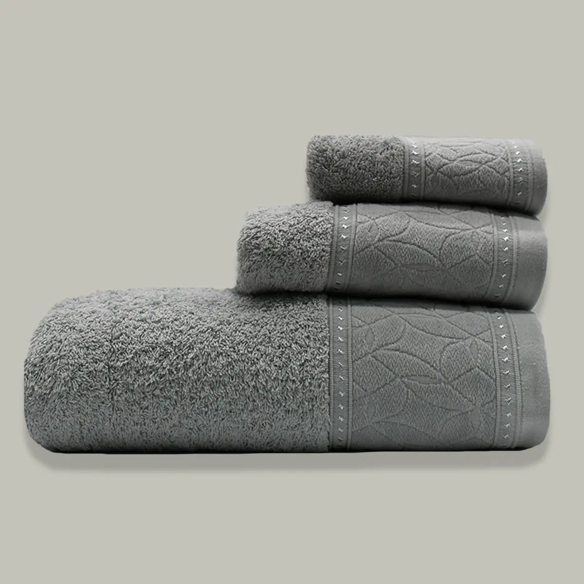 JUEGO DE TOALLAS 600GR 3 PIEZAS HILTON GRIS