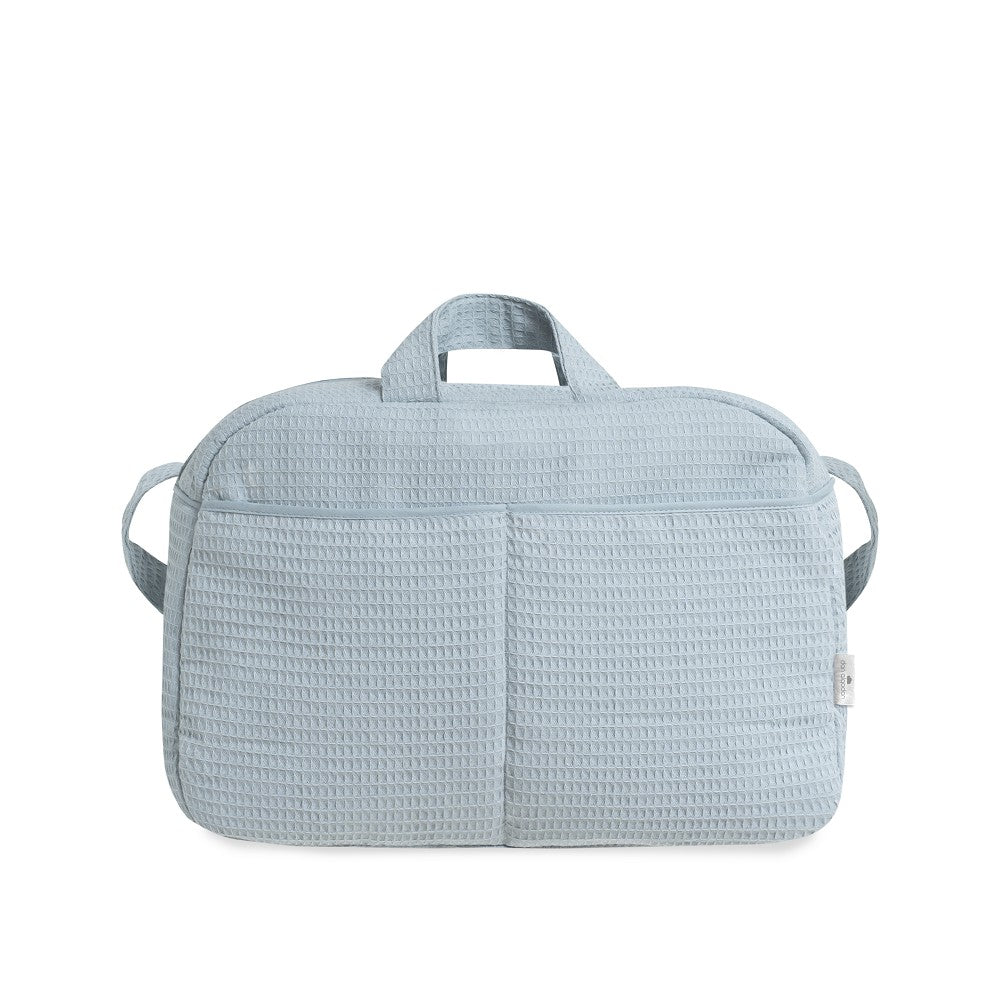 BOLSO MATERNIDAD NIDO DE ABEJA PETROLEO DON ALGODON