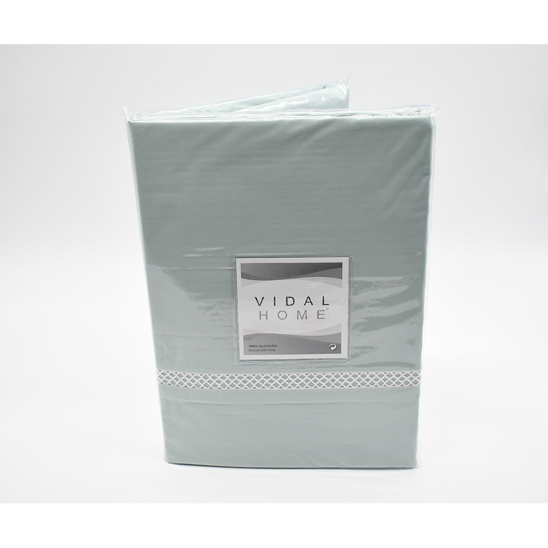 JUEGO SÁBANAS TELA PERCAL C885TAP1 VERDE VIDAL HOME
