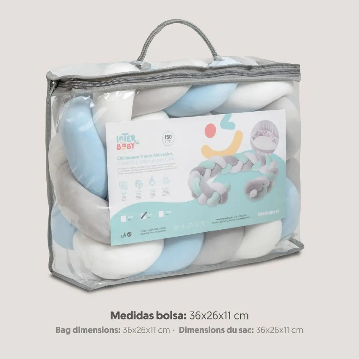 CHICHONERA CUERDA TRENZADA AZUL INTERBABY