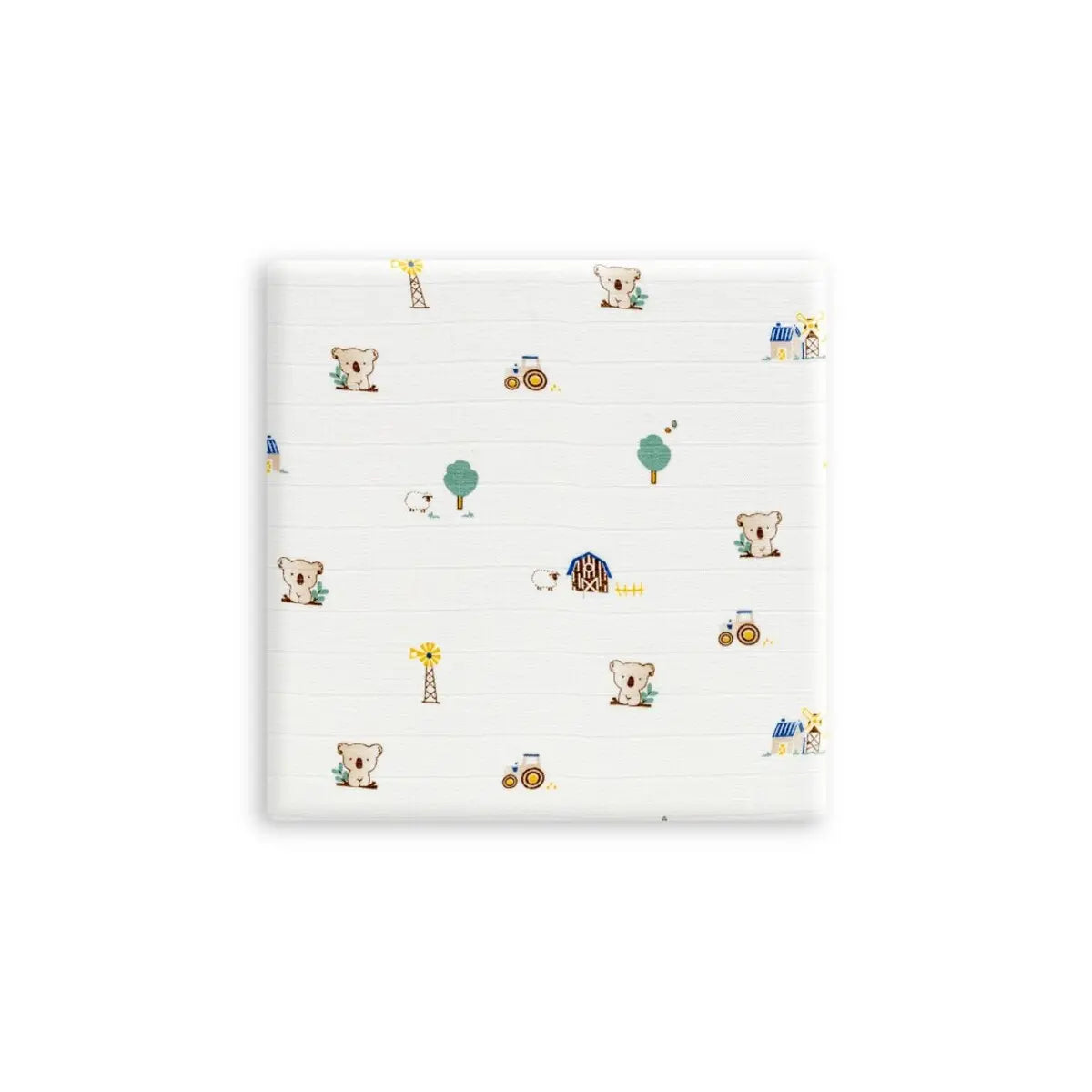 MUSELINA 120 x 120 MODELO GRANJA KOALA BLANCO INTERBABY