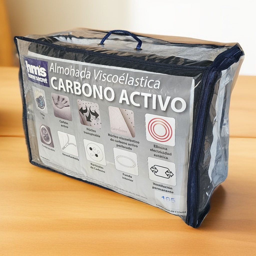 ALMOHADA VISCOELASTICA CARBONO ACTIVO 70cm