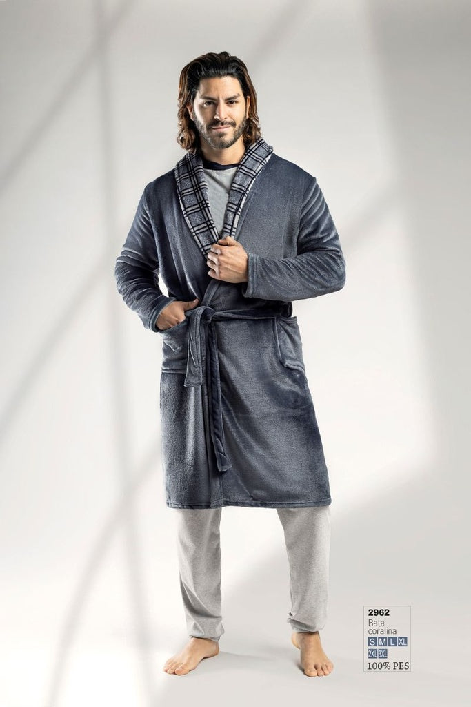 MEN'S CROSSED GREY LIN ROBE