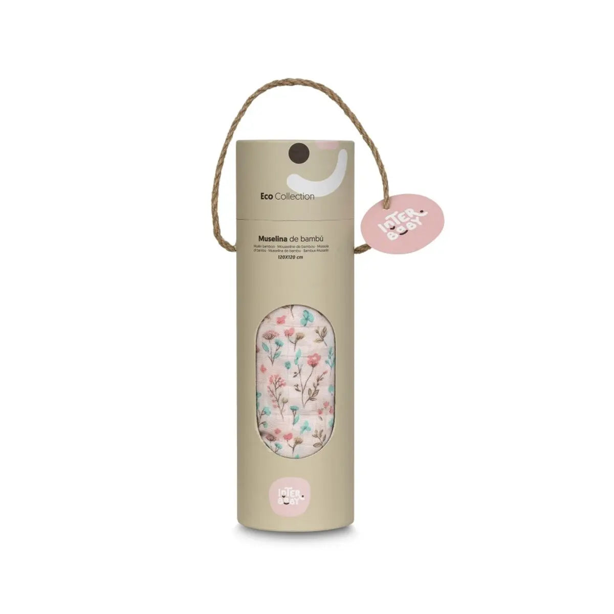 MUSELINA 120 x 120 MODELO PETALOS ROSA INTERBABY