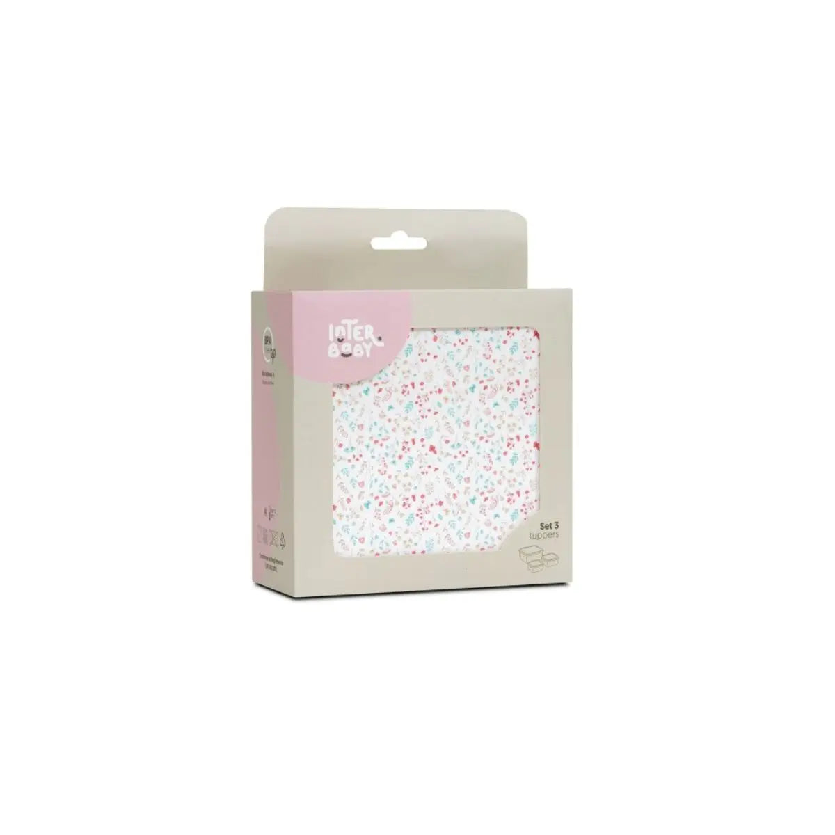 SET DESAYUNO 3 PIEZAS MODELO PETALOS ROSA INTERBABY