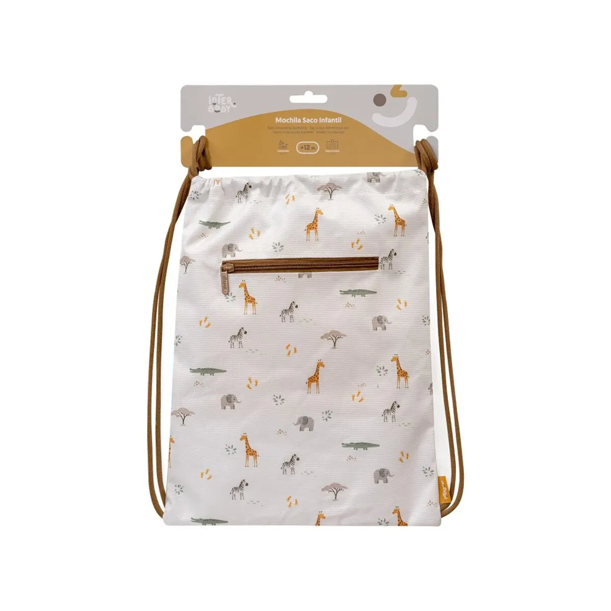 MOCHILA SACO INFANTIL MODELO SAVANNA BEIGE INTERBABY