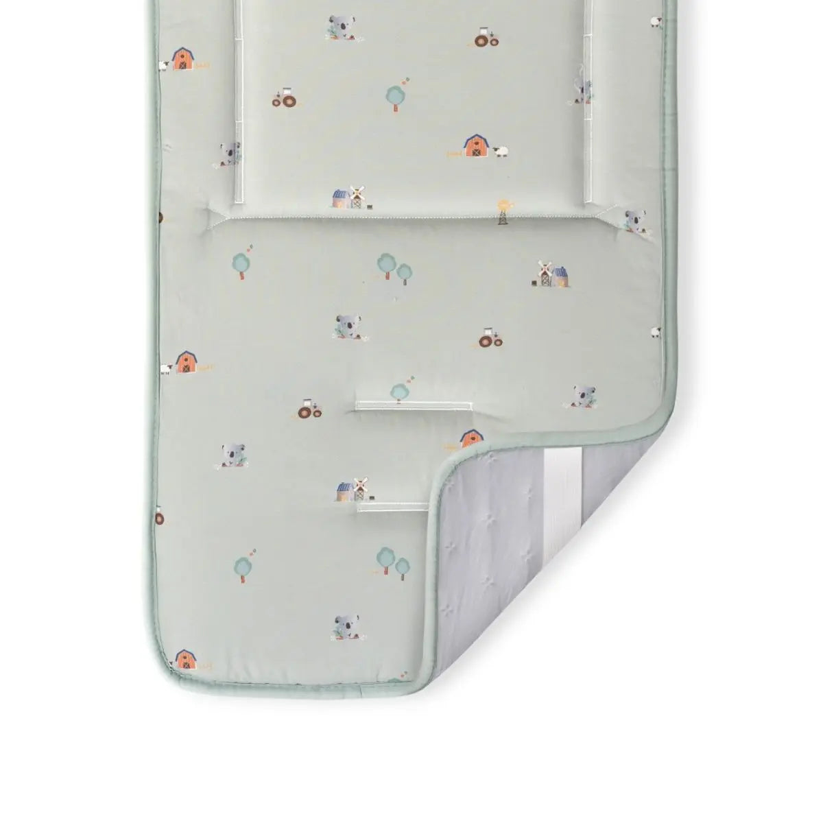 COLCHONETA REVERSIBLE MODELO GRANJA KOALA VERDE INTERBABY