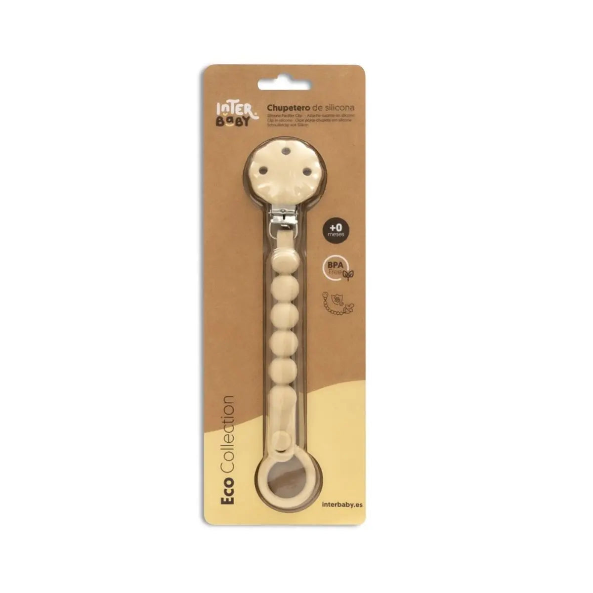TRIPTICO CUNA TELA SAVANNA BORDADO + BROCHE BEIG INTERBABY
