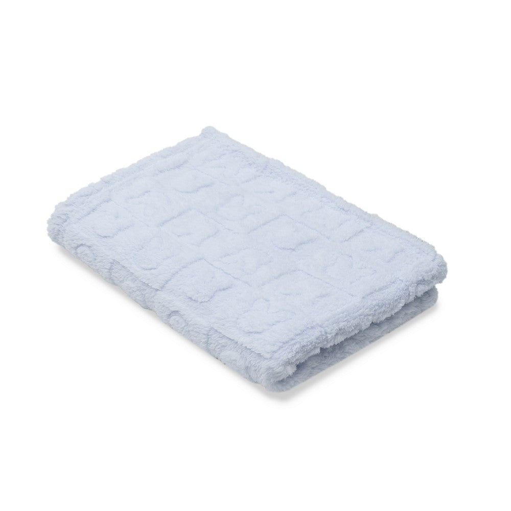 MANTA SHERPA GRABADA 80X110 CONEJITOS AZUL INTERBABY