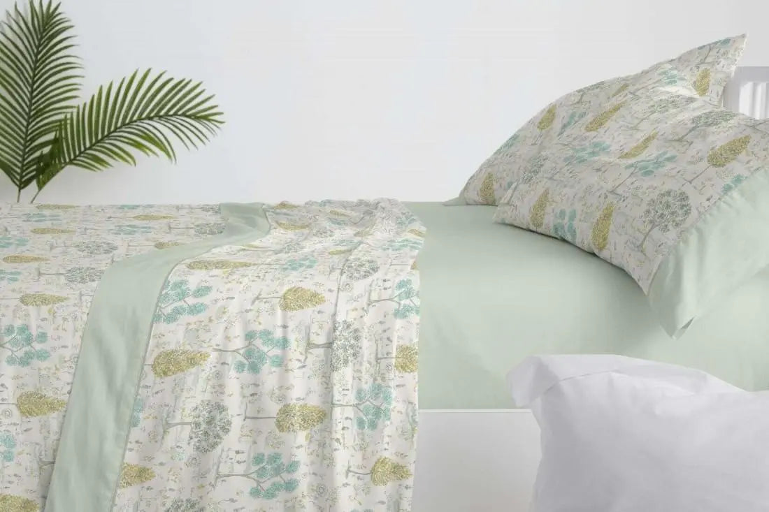 JUEGO DE SABANAS TELA 544 MENTA BURRITO BLANCO