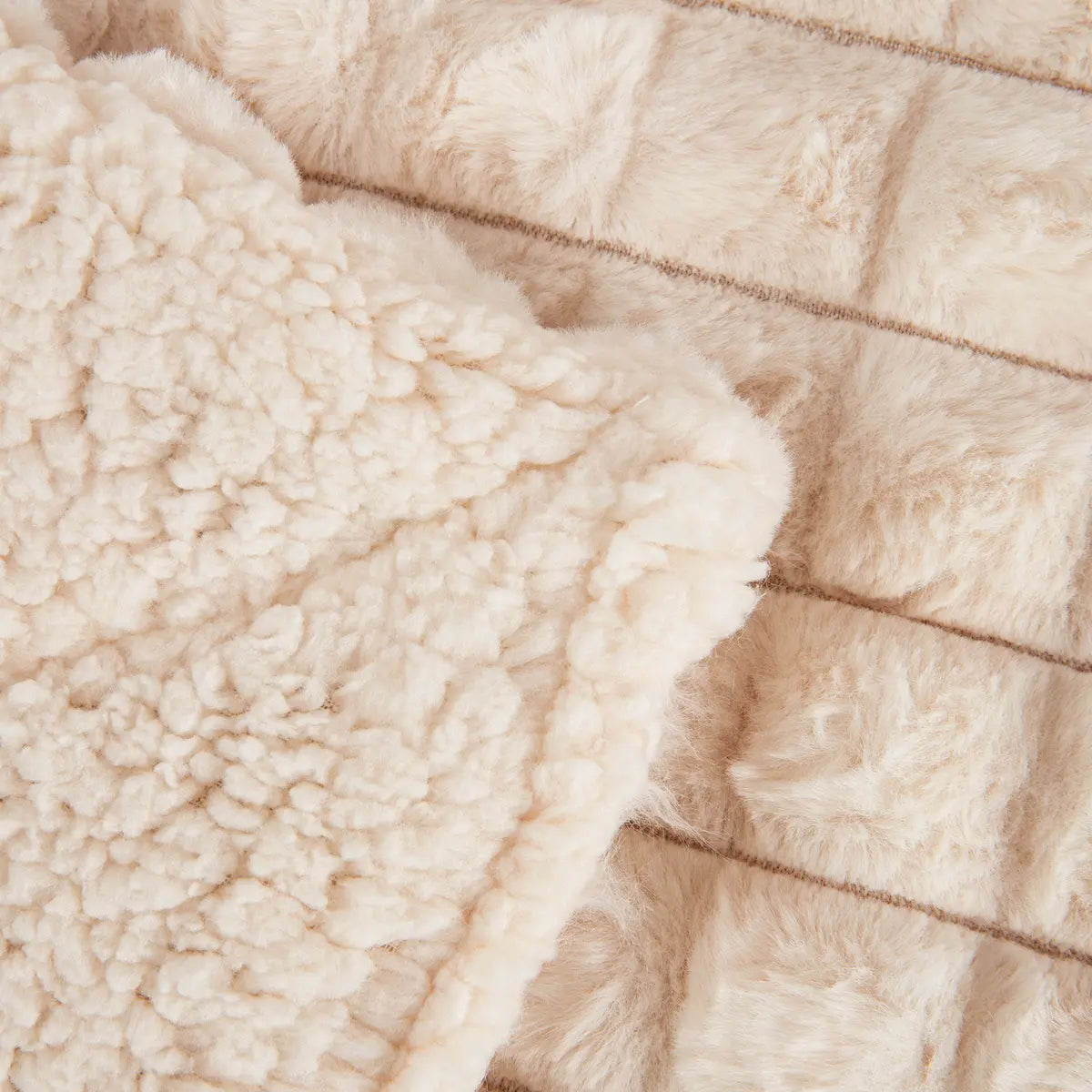 PLAID AMBER CREMA 130X160 KARAMELO