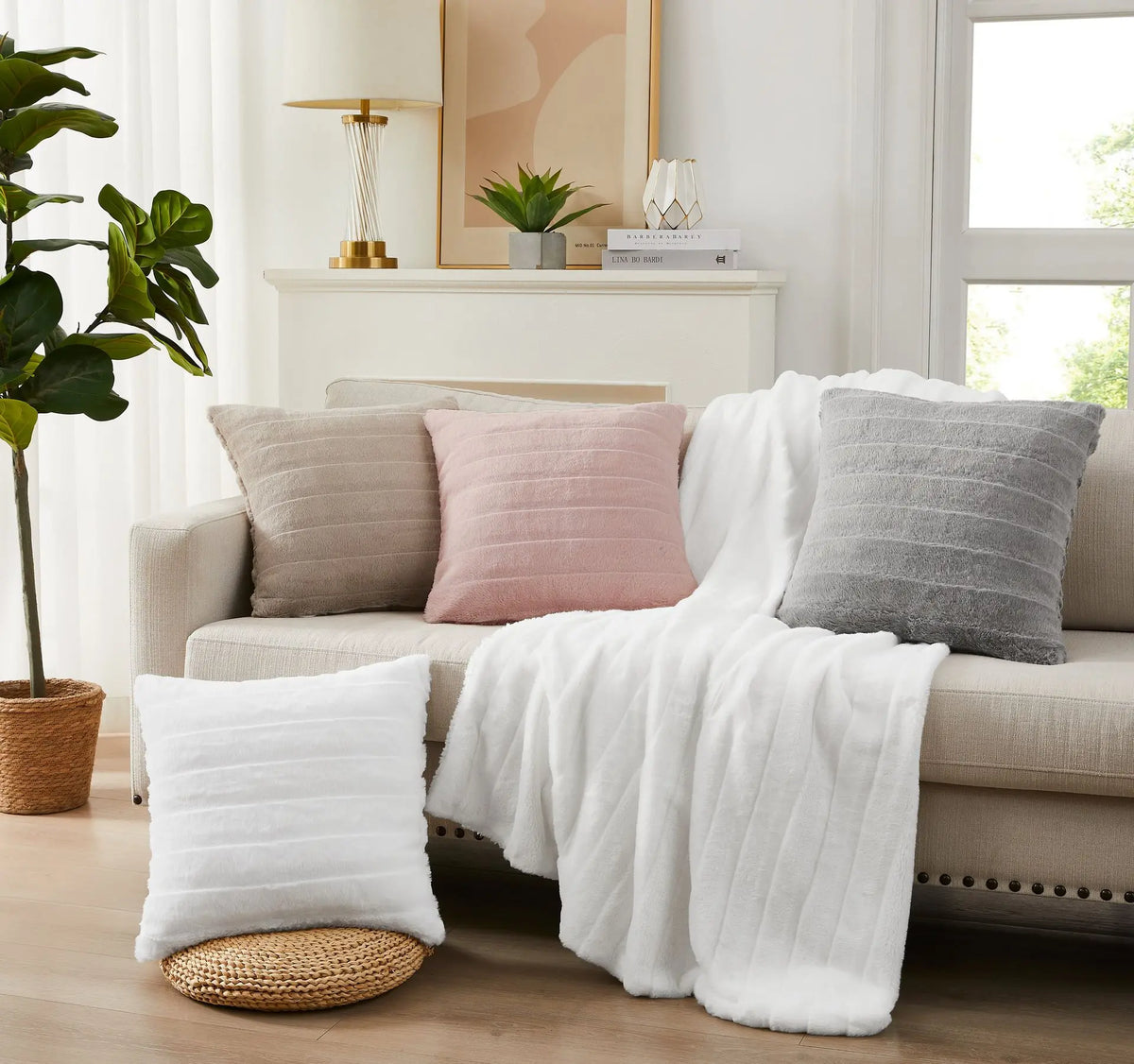FUNDA DE COJIN ANGORA FCJ-001 45X45 VISON CAMALTEX
