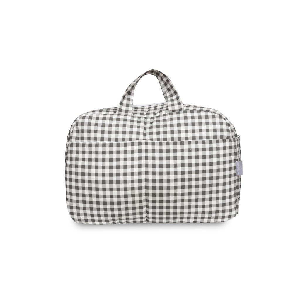 BOLSO MATERNAL VICHY GRIS OSCURO DON ALGODÓN