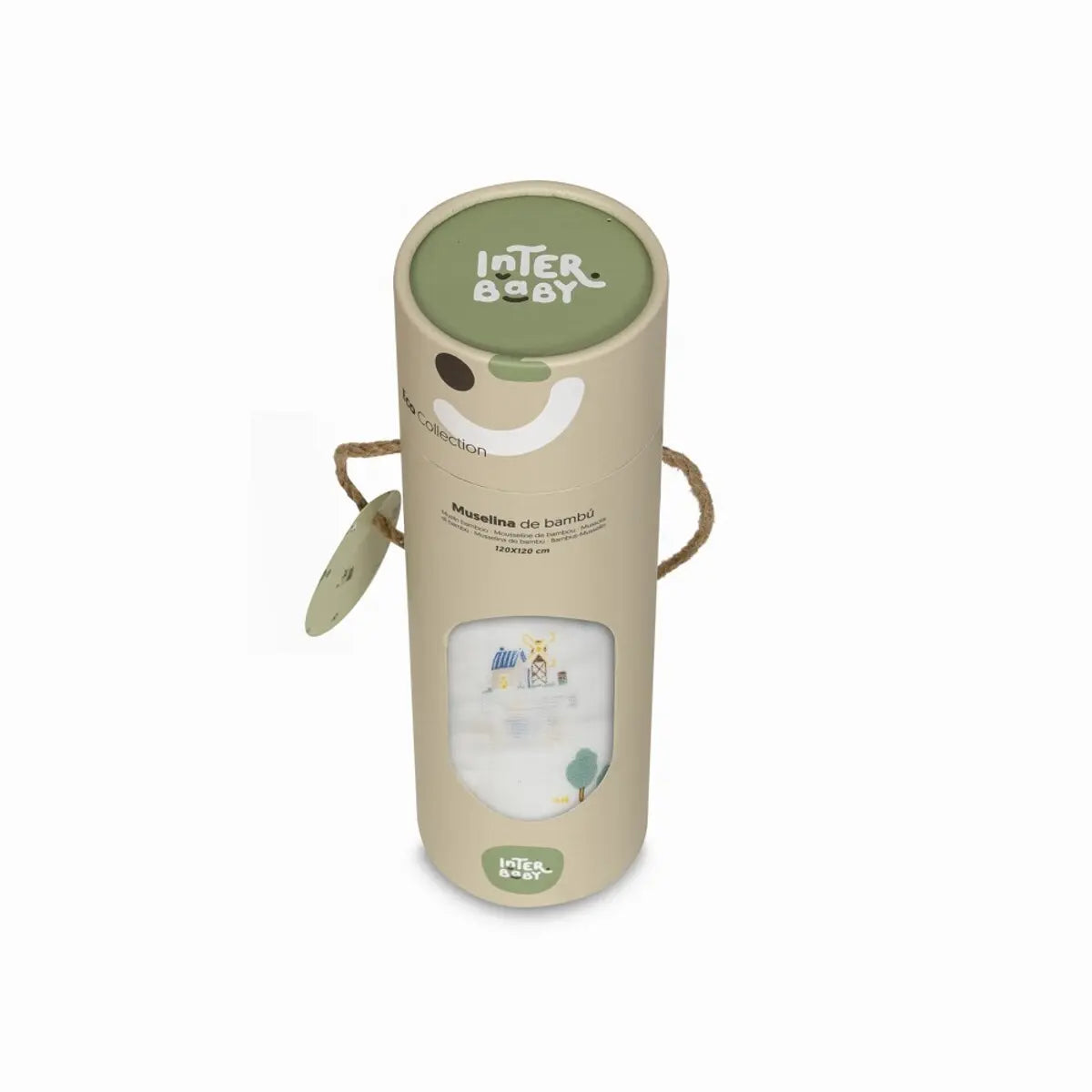 MUSELINA 120 x 120 MODELO GRANJA KOALA BLANCO INTERBABY
