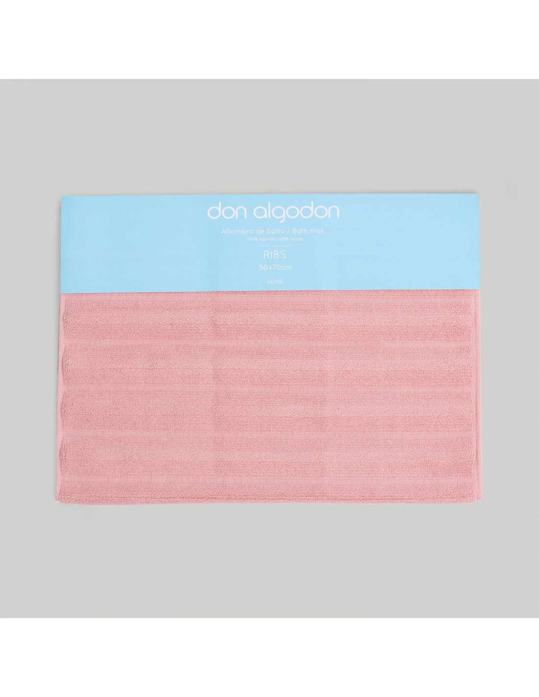 ALFOMBRA BAÑO RIBS ROSA PALO 50X70 DON ALGODON