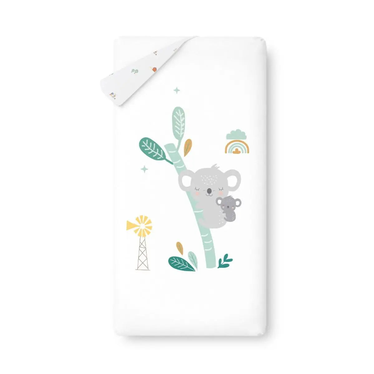 FUNDA NORDICA REVERSIBLE DESENFUNDABLE CON RELLENO+CHICHONERA MOD. GRANJA KOALA VERDE INTERBABY