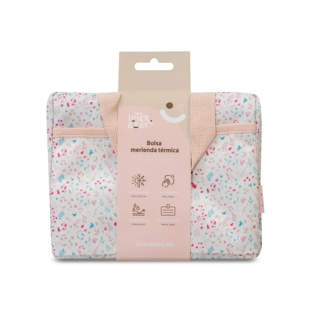 BOLSA TERMICA MERIENDA MODELO PETALOS ROSA INTERBABY