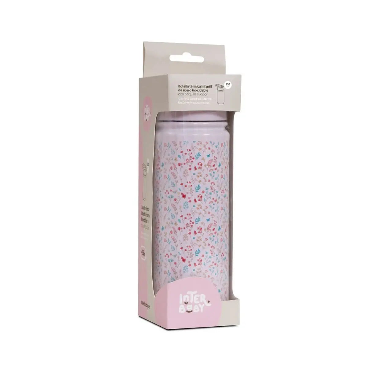 BOTELLA TERMO ACERO MODELO PETALOS ROSA INTERBABY
