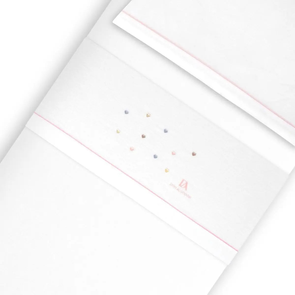 TRIPTICO FRANELA CORAZONES BCO/ROSA DON ALGODON