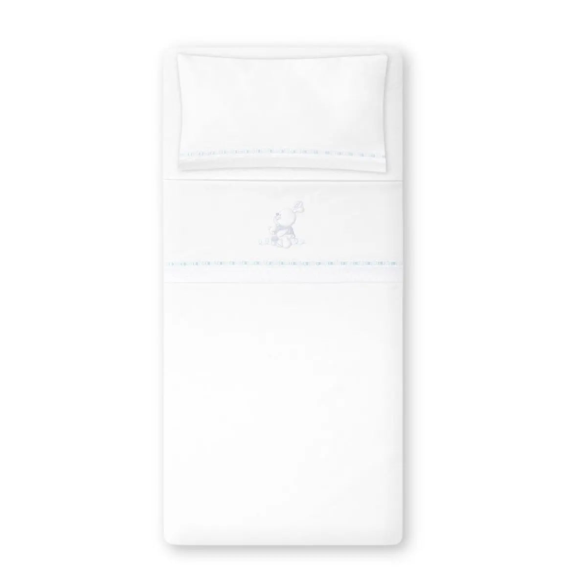 TRIPTICO TELA CONEJITOS ABRAZOS PASACINTA BCO/AZUL INTERBABY