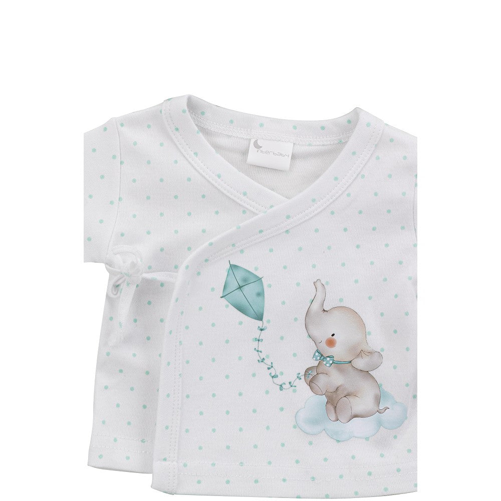 SET REGALO 5 PCS 100%ALG  T 0-6M ELEFANTITO MENTA INTERBABY