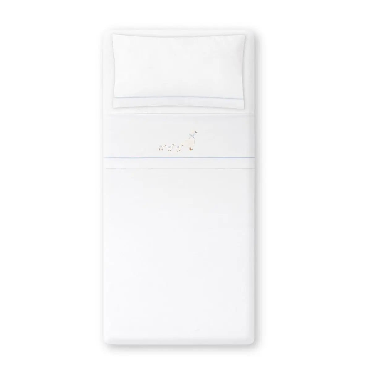 TRIPTICO TELA PATITOS FAMILIA BCO/AZUL INTERBABY