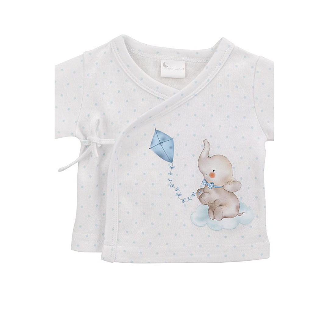SET REGALO 5 PCS 100%ALG  T 0-6M ELEFANTITO AZUL INTERBABY