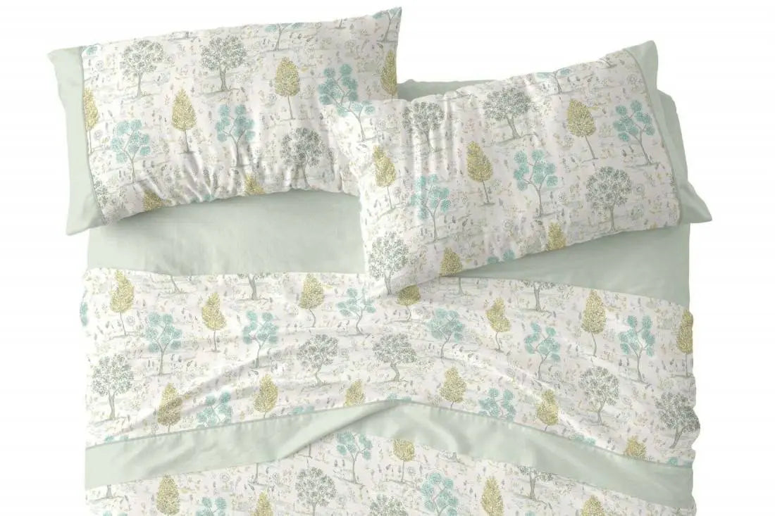 JUEGO DE SABANAS TELA 544 MENTA BURRITO BLANCO