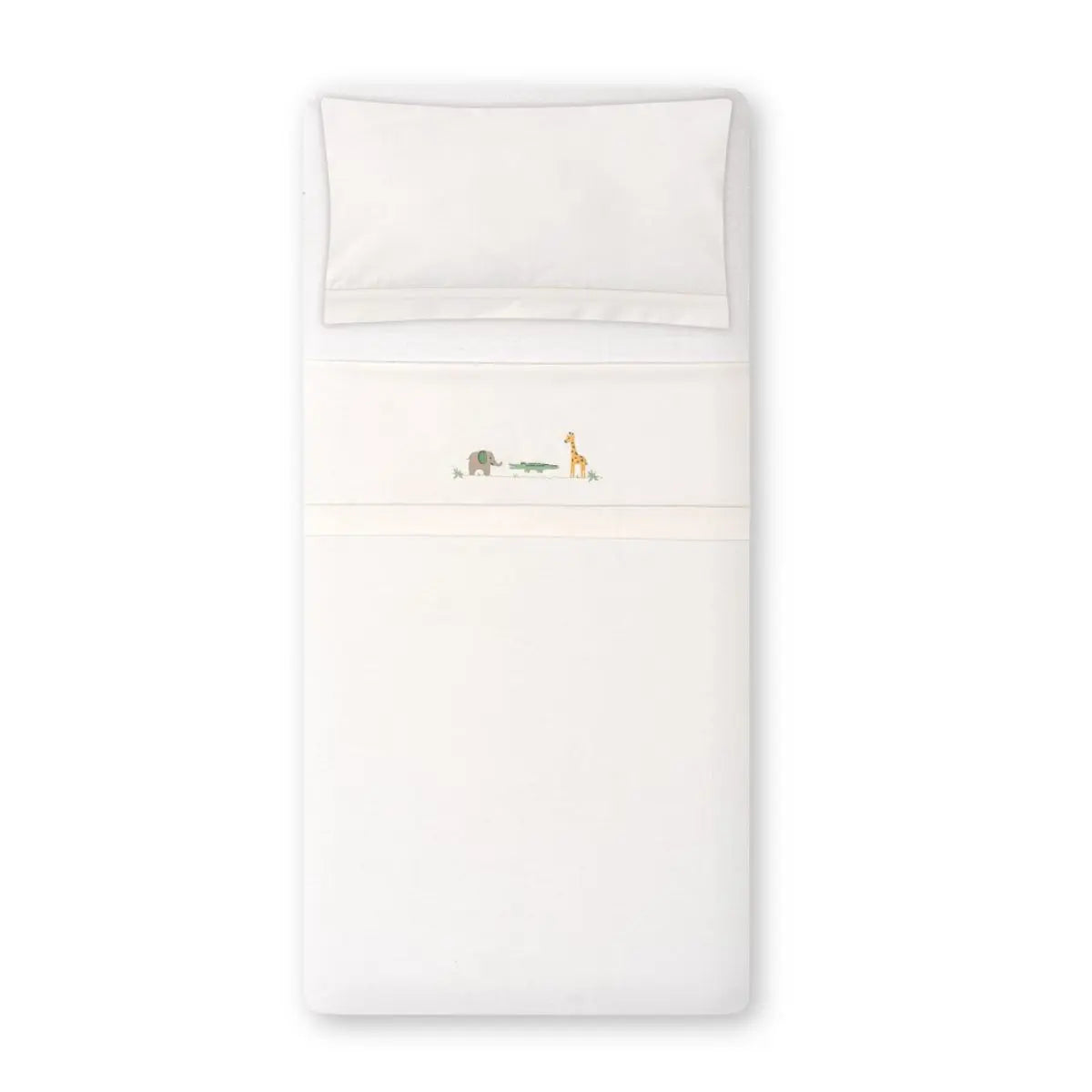 TRIPTICO CUNA TELA SAVANNA BORDADO + BROCHE BEIG INTERBABY