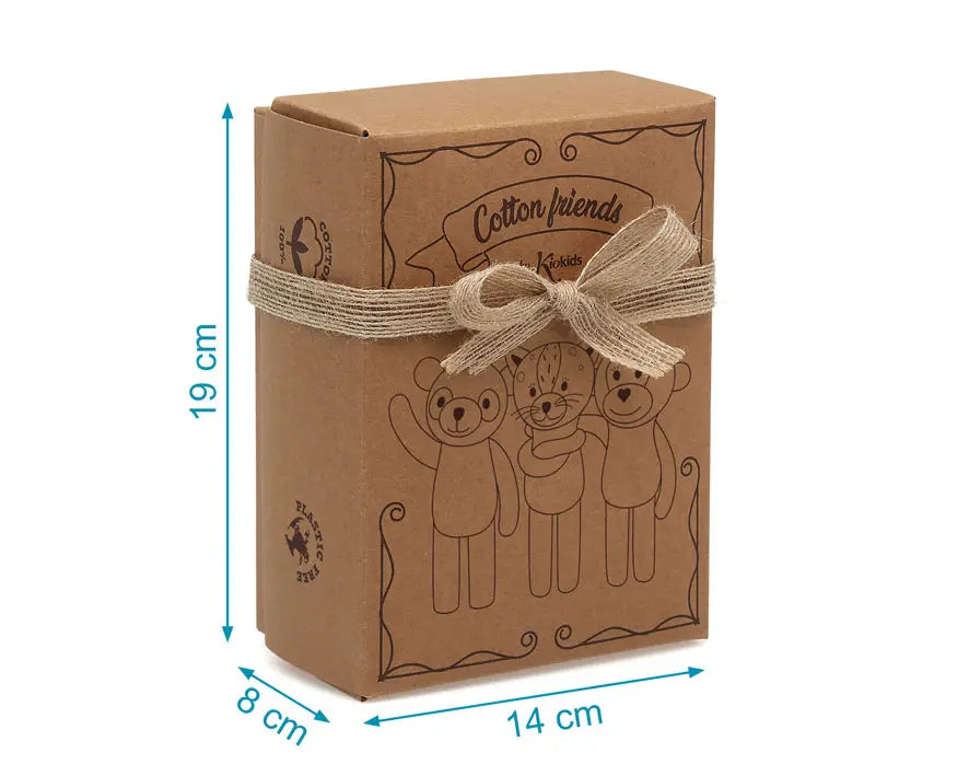 MORDEDOR SONAJERO TIGRE MADERA Y ALGODÓN 5820 MOSTAZA KIOKIDS
